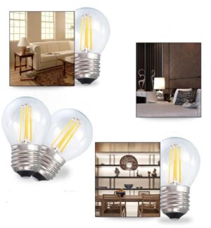 LED sijalka E27 G45 2W 250lm steklena filament - slika 5