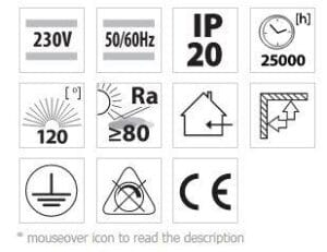 LED plafonjera 36W 4000k 2800lm IP20 120° NINA - slika 3