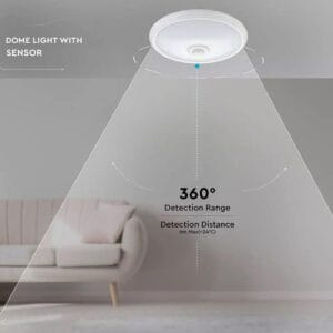LED plafonjera 12W/1,2W 4000k 800lm/80lm IP20 120° PIR senzor + zasilna razsvetljava - slika 7
