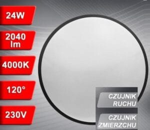 LED plafonjera 24W 4000k 2040lm IP44 VINGON s senzorjem - slika 8