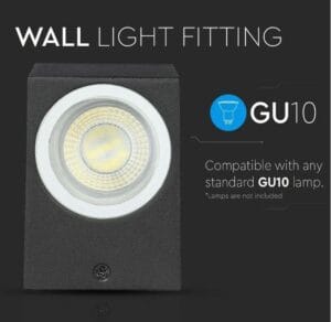 Stenska svetilka 1xGU10 za LED IP44 kvadratna - slika 6