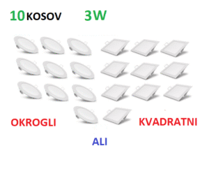 LED panel 3W vgradni 150lm IP20 + napajalnik - slika 12