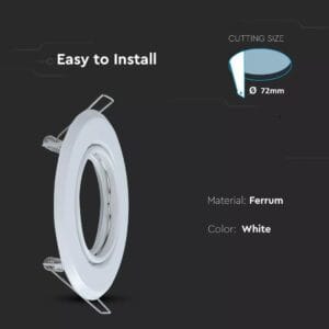 Vgradni PREGIBNI okvir za LED sijalko GU10 ali G5.3/MR16 okrogel/kvadratni - slika 6