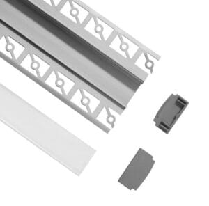 ALU profil VGRADNI 2m za dvojni LED trak za v mavčno ploščo ŠIROK - slika 6