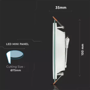 LED panel 6W vgradni 420lm IP20 steklen + napajalnik - slika 8