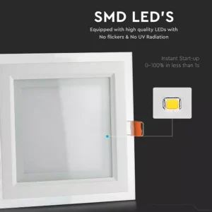 LED panel 12W vgradni 840lm IP20 steklen + napajalnik - slika 3