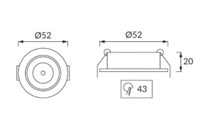 LED vgradna 1,5W svetilka 4000k 90lm IP20 MATI pregibna - slika 5