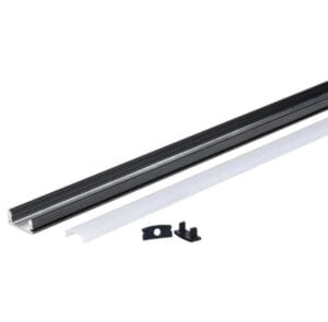 ALU profil NADGRADNI ČRN 2m za LED trak 17,4x7 - komplet - slika 8