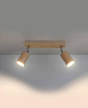 Svetilka 2xGU10 za LED IP20 BERG 2 lesena - slika 4