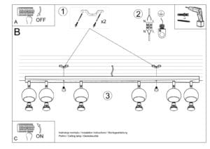 Svetilka 6xGU10 za LED IP20 OCULARE 6 - slika 9