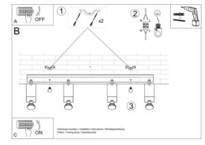 Svetilka 4xGU10 za LED IP20 MERIDA 4L - slika 12