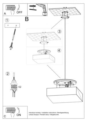 Viseča svetilka 3xE27 za LED IP20 HORUS 45 - slika 12