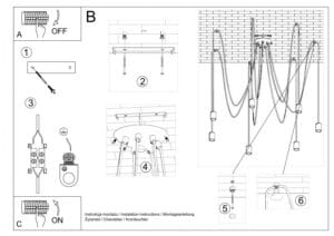 Viseča svetilka 7xE27 za LED IP20 EDISON 7 - slika 10