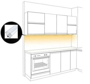 ALU profil KOTNI 2m za dvojni LED trak 23,5x23,5 - komplet - slika 9
