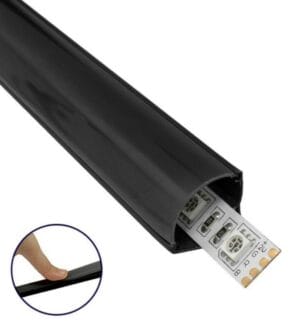 ALU profil KOTNI ČRN 2m LED trak 15,8x15,8 - komplet - slika 8