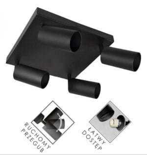 Svetilka 4xGU10 za LED IP20 FARGO kvadratna - slika 6