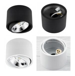 Stropna svetilka 1xGU10 za LED IP20 gibljivo ohišje okrogla - slika 6