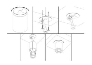 Stropna svetilka 1xGU10 za LED 80x84mm IP20 gibljivo ohišje okrogla - slika 11