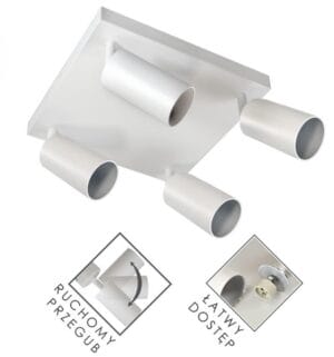 Svetilka 4xGU10 za LED IP20 FARGO kvadratna - slika 5
