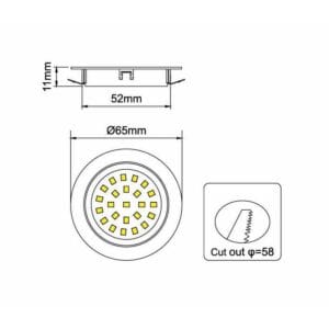 LED pohištvena svetilka 1,8W 12V 180lm IP20 vgradna - slika 5