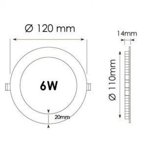 LED panel 6W vgradni 540lm IP20 + napajalnik črn - slika 4