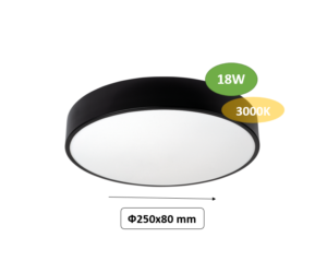 LED stropna svetilka 18W 1350lm 250mm IP20 120° - slika 8
