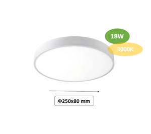 LED stropna svetilka 18W 1350lm 250mm IP20 120° - slika 10