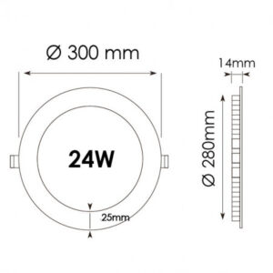 LED panel 24W vgradni 2100lm IP20 + napajalnik črn - slika 4