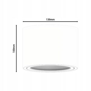 Stropna svetilka 1xGU10 AR111 za LED 139x100mm IP20 gibljivo ohišje okrogla - slika 7