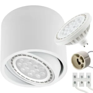 Stropna svetilka 1xGU10 AR111 za LED 139x100mm IP20 gibljivo ohišje okrogla - slika 4