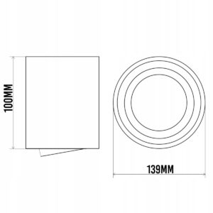Stropna svetilka 1xGU10 AR111 za LED 139x100mm IP20 gibljivo ohišje okrogla - slika 11