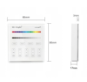Stenski UPRAVLJALNIK Mi-light nadgradni RGB+W FUT-B3 - slika 6