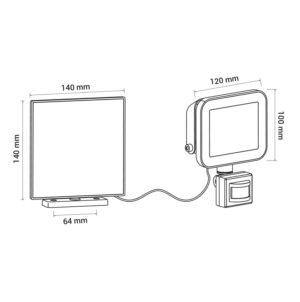 LED solarni reflektor 10W 750lm 6500K IP54 120° s senzorjem ALBA - slika 2