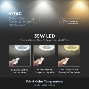 LED plafonjera 45W+ventilator CCT 3000lm 60cm IP20 - slika 3