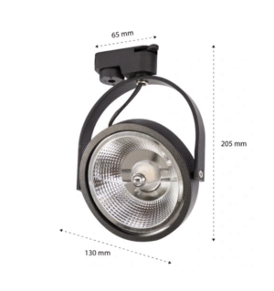 Svetilka za tračnico 1xAR111 črna 1F LEON - slika 4
