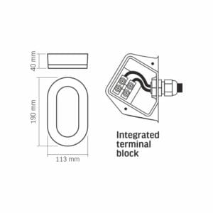 LED stenska svetilka 11W 5000k 825lm IP65 120° GALA - slika 4