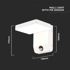 LED stenska svetilka 17W 3000K/4000K 2520lm IP65 s senzorjem - slika 6