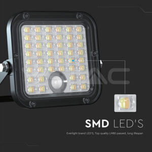 LED solarni reflektor 10W 4000K+6000K 1500lm IP65 120° s senzorjem - slika 14