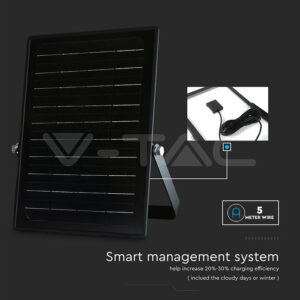LED solarni reflektor 10W 4000K+6000K 1500lm IP65 120° s senzorjem - slika 4