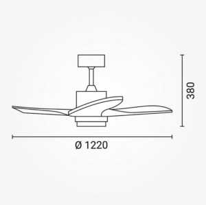 LED stropni ventilator 18W 3CCT 1440lm IP20 bela+les - slika 3