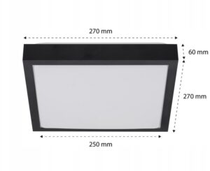 Plafonjera 2xE27 za LED IP44 SOLEN kvadratna s senzorjem - slika 3