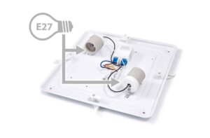 Plafonjera 2xE27 za LED IP44 SOLEN kvadratna s senzorjem - slika 10