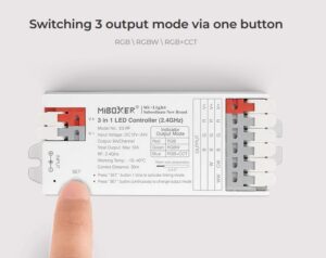 Kontroler Mi-light za RGB\RGBW\RGB+CCT LED trak RF2.4GHz DC12-24V 6A/kanal s hitrimi sponkami - slika 5