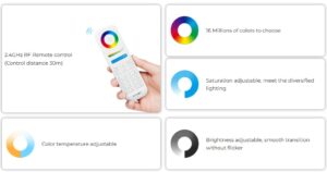 Kontroler Mi-light za RGB\RGBW\RGB+CCT LED trak RF2.4GHz DC12-24V 6A/kanal s hitrimi sponkami - slika 6
