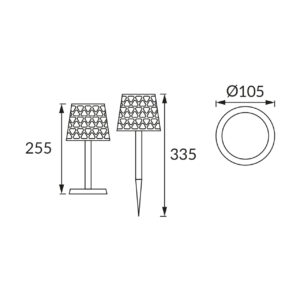 LED vrtna solarna svetilka 3W 3000K/6500K 120lm IP44 AZURA - slika 10