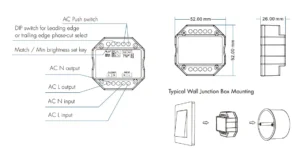 LED zatemnilnik-dimmer za v dozo WIFI & RF 100-240VAC IP20 - slika 5