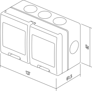 OHIŠJE NO CUBO IP55 2x2M GY - slika 3