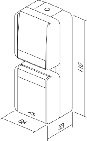 SET VTIČNICA SCH+STIKALO MEN VERTIK IP44 16A + 10AX 250V~ BV GY - slika 4