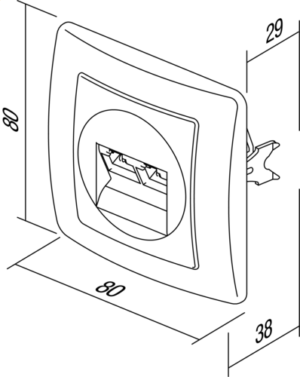 VTIČNICA CAT5e KS DVOJNA 2x RJ45 8/8 IW - slika 3