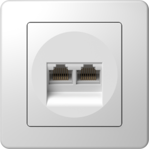 VTIČNICA CAT6S KS DVOJNA 2x RJ45 8/8 SLIM PW